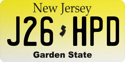 NJ license plate J26HPD