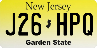 NJ license plate J26HPQ
