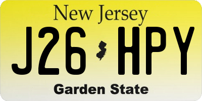 NJ license plate J26HPY