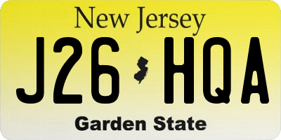 NJ license plate J26HQA