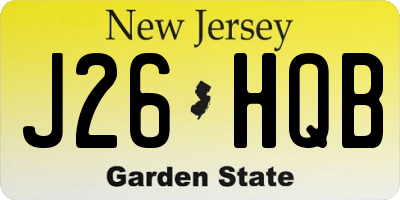 NJ license plate J26HQB