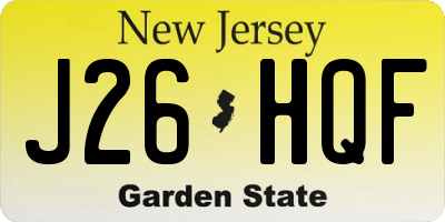 NJ license plate J26HQF