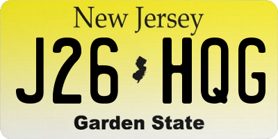 NJ license plate J26HQG