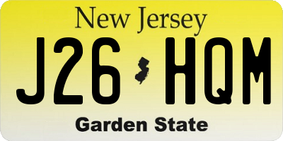 NJ license plate J26HQM