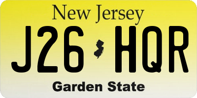 NJ license plate J26HQR