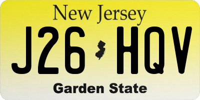 NJ license plate J26HQV