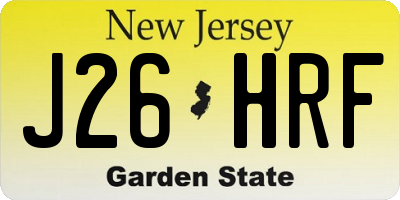 NJ license plate J26HRF