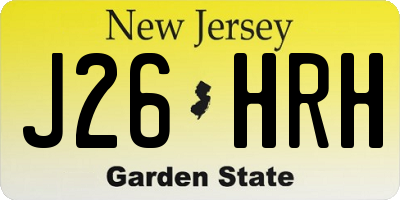 NJ license plate J26HRH