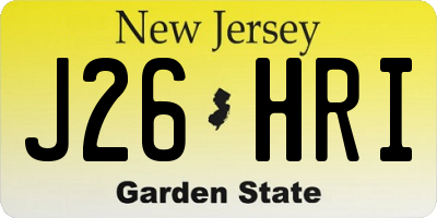 NJ license plate J26HRI