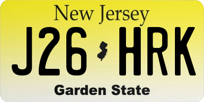 NJ license plate J26HRK