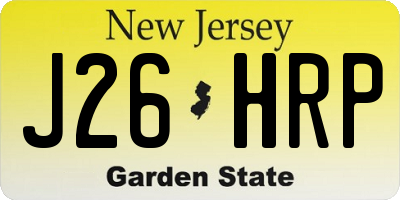 NJ license plate J26HRP