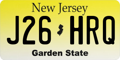 NJ license plate J26HRQ