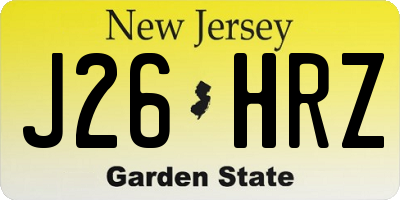 NJ license plate J26HRZ