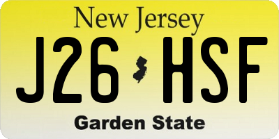 NJ license plate J26HSF