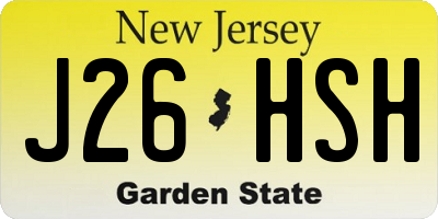 NJ license plate J26HSH
