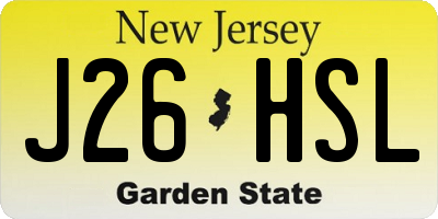 NJ license plate J26HSL