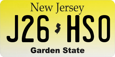 NJ license plate J26HSO