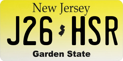 NJ license plate J26HSR