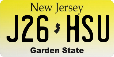 NJ license plate J26HSU