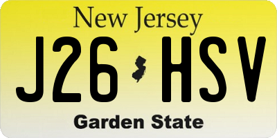 NJ license plate J26HSV