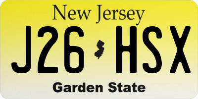 NJ license plate J26HSX