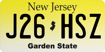 NJ license plate J26HSZ