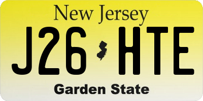 NJ license plate J26HTE