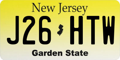 NJ license plate J26HTW