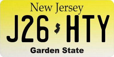 NJ license plate J26HTY