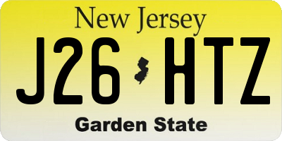 NJ license plate J26HTZ