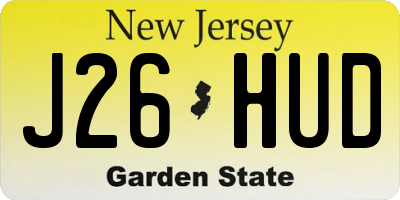 NJ license plate J26HUD