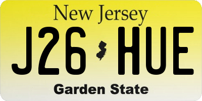 NJ license plate J26HUE