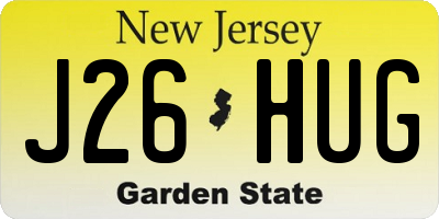 NJ license plate J26HUG