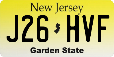 NJ license plate J26HVF