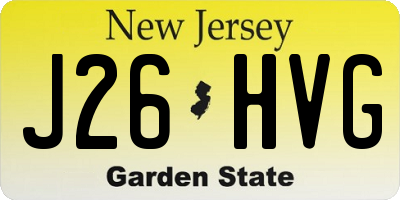 NJ license plate J26HVG