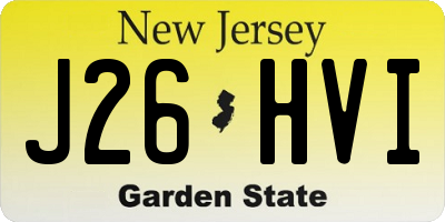 NJ license plate J26HVI