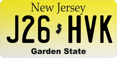 NJ license plate J26HVK