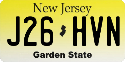 NJ license plate J26HVN