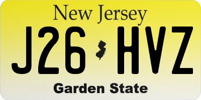 NJ license plate J26HVZ