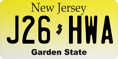 NJ license plate J26HWA