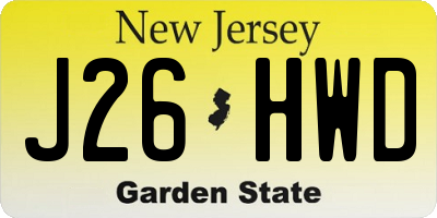 NJ license plate J26HWD