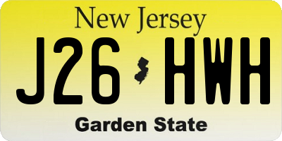 NJ license plate J26HWH