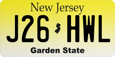 NJ license plate J26HWL