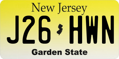 NJ license plate J26HWN