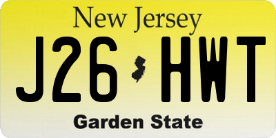 NJ license plate J26HWT