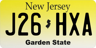 NJ license plate J26HXA