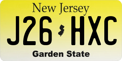 NJ license plate J26HXC