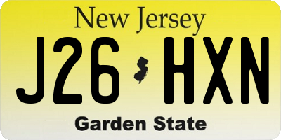 NJ license plate J26HXN
