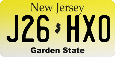 NJ license plate J26HXO