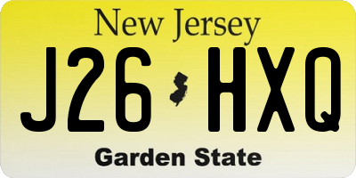 NJ license plate J26HXQ
